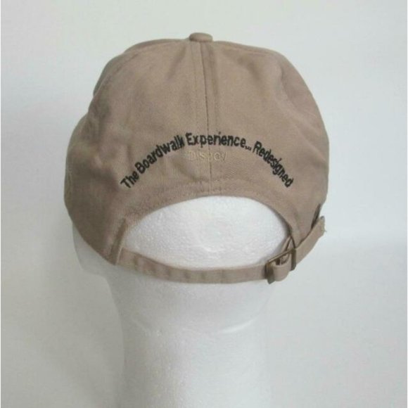 Vintage Disney Boardwalk Cap Beige Embroidered Hat Buckle Back 1990s main image 9